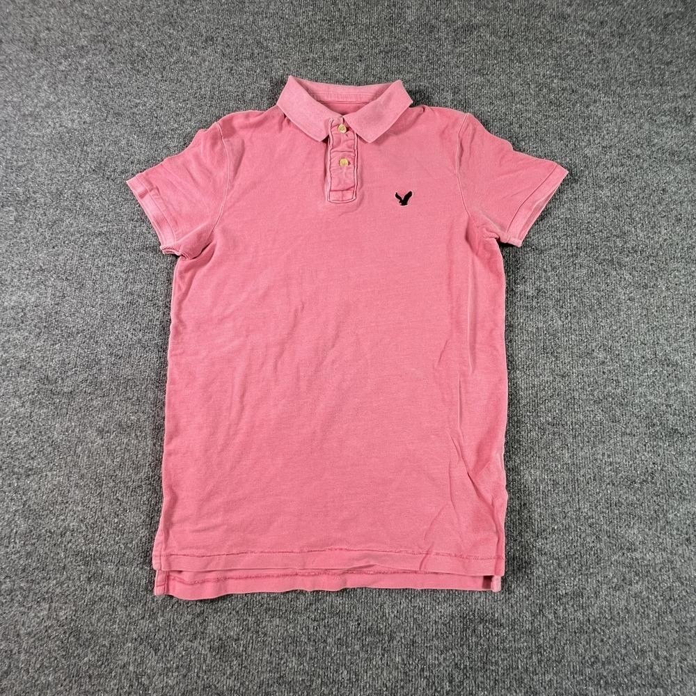 Vintage Y2K American Eagle Outfitters Polo Shirt Men's S Pink Golf Sports Rugby